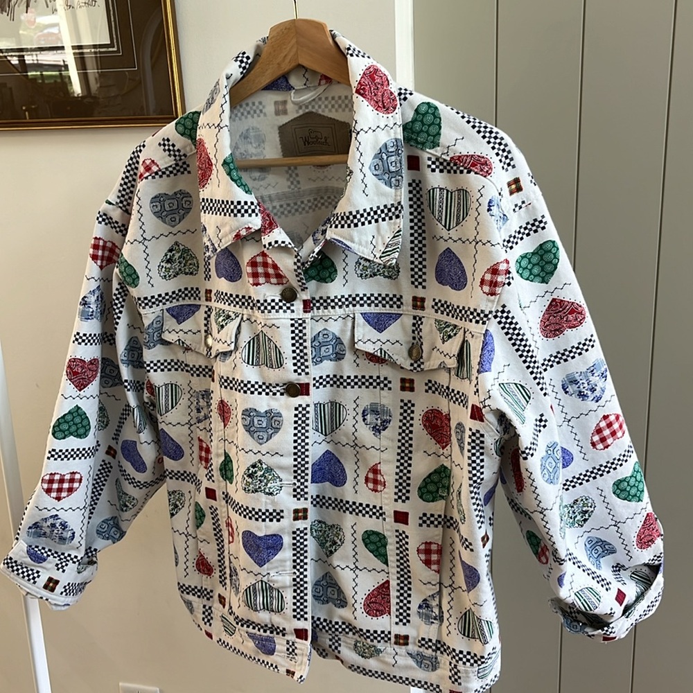 Vintage Woolrich 90s print denim jacket